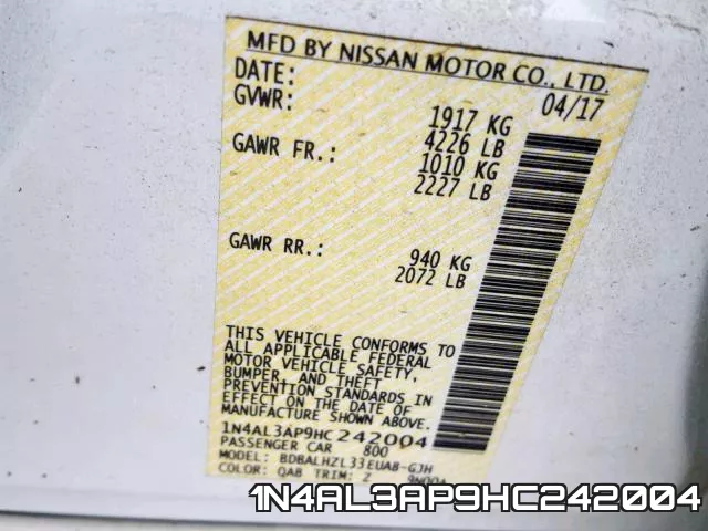 1N4AL3AP9HC242004 фото 2