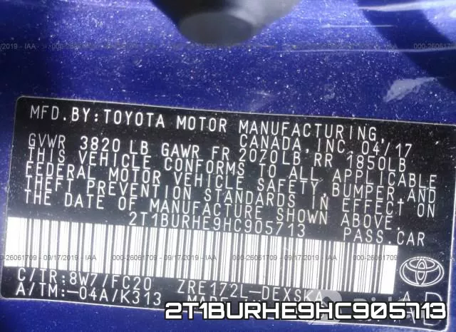 2T1BURHE9HC905713 фото 9