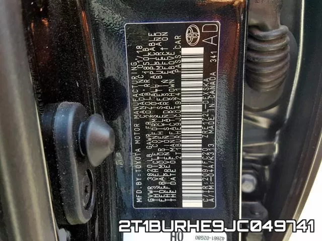 2T1BURHE9JC049741 фото 2