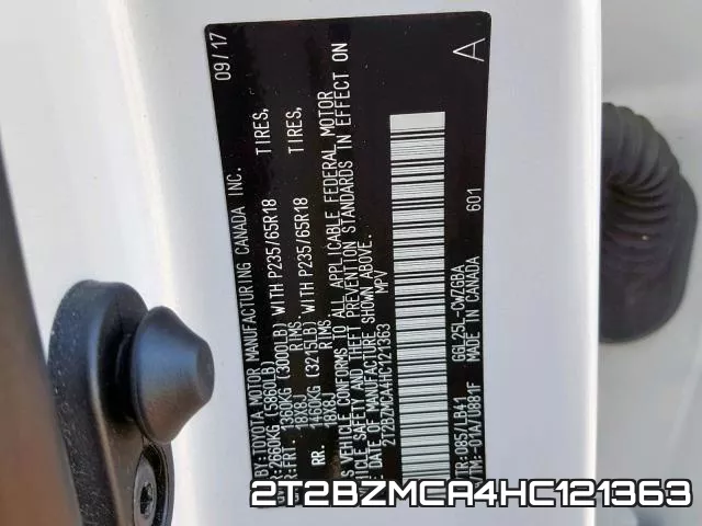 2T2BZMCA4HC121363 фото 2