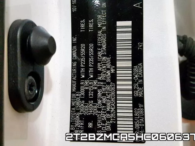 2T2BZMCA5HC060637 фото 2