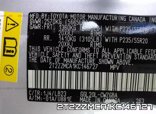 2T2ZZMCA1KC146727 фото 10