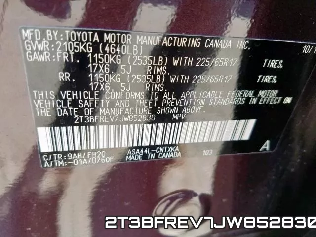 2T3BFREV7JW852830 фото 2