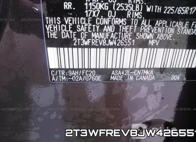 2T3WFREV8JW426551 фото 9