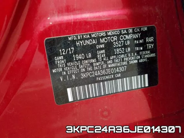 3KPC24A36JE014307 фото 2