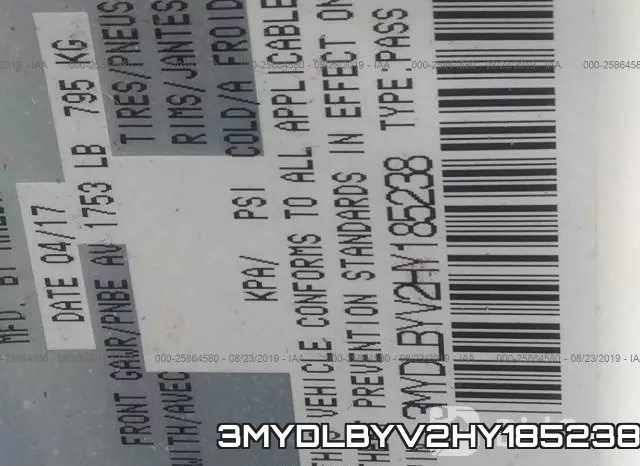 3MYDLBYV2HY185238 фото 10