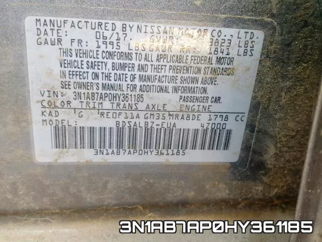 3N1AB7AP0HY361185 фото 2