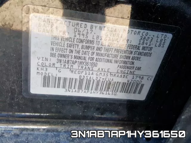 3N1AB7AP1HY361650 фото 2