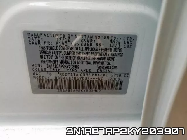 3N1AB7AP2KY203907 фото 2