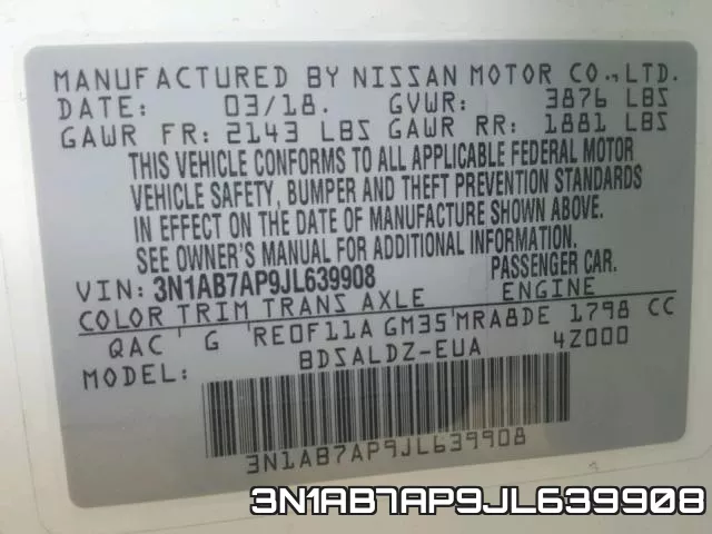 3N1AB7AP9JL639908 фото 2