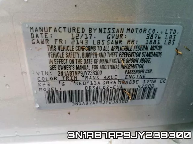 3N1AB7AP9JY238300 фото 2