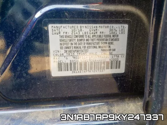 3N1AB7AP9KY247337 фото 2