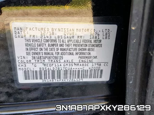 3N1AB7APXKY286129 фото 2