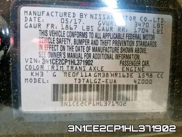 3N1CE2CP1HL371902 фото 2