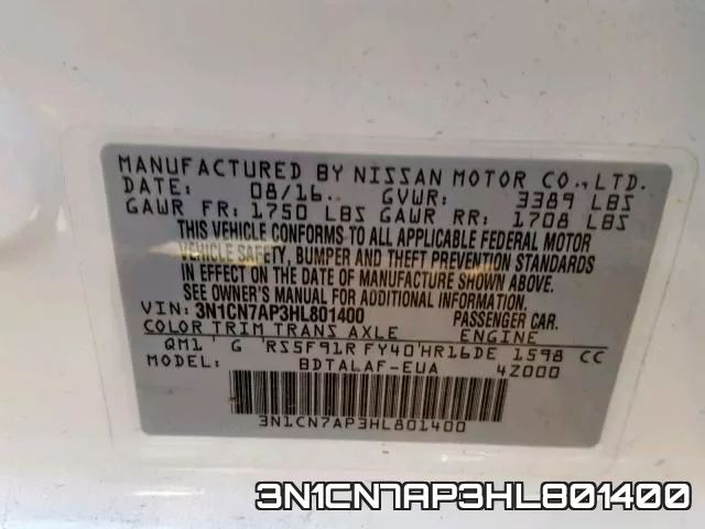 3N1CN7AP3HL801400 фото 2
