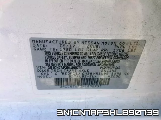 3N1CN7AP3HL890739 фото 2