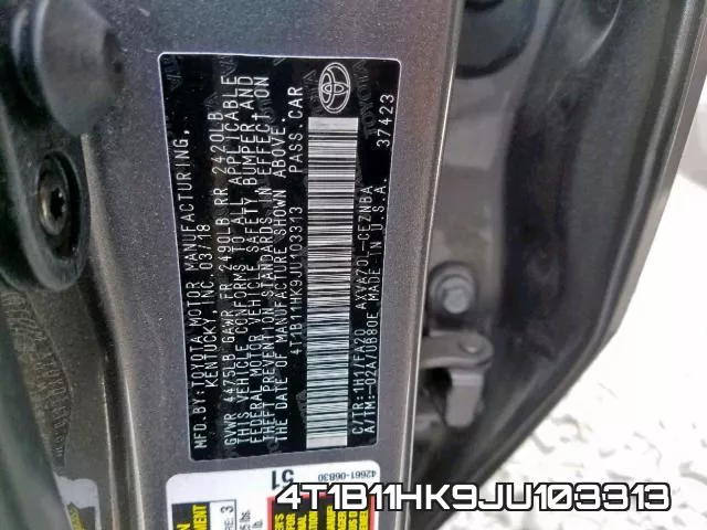 4T1B11HK9JU103313 фото 2