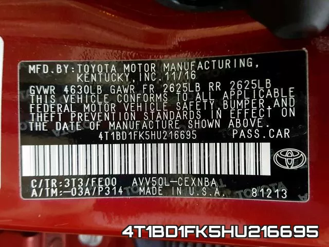 4T1BD1FK5HU216695 фото 2