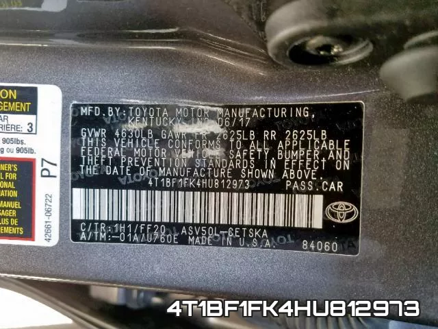 4T1BF1FK4HU812973 фото 2