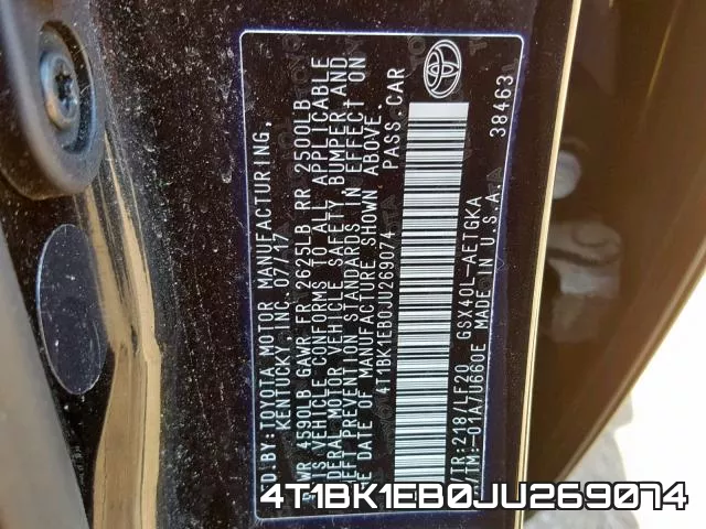 4T1BK1EB0JU269074 фото 2