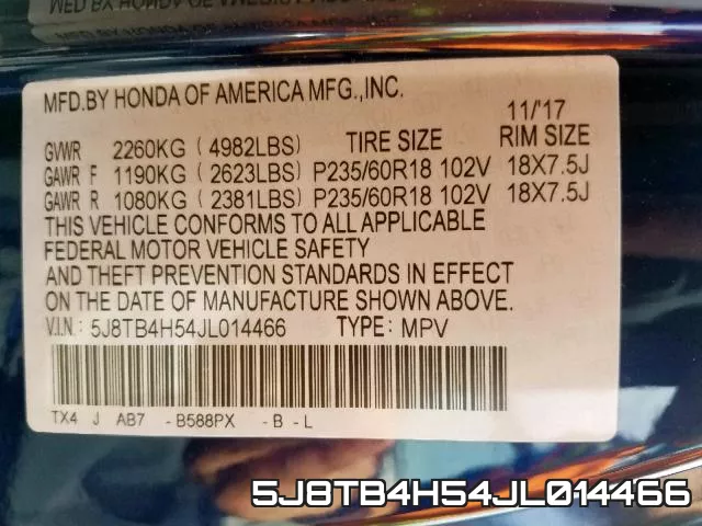 5J8TB4H54JL014466 фото 2