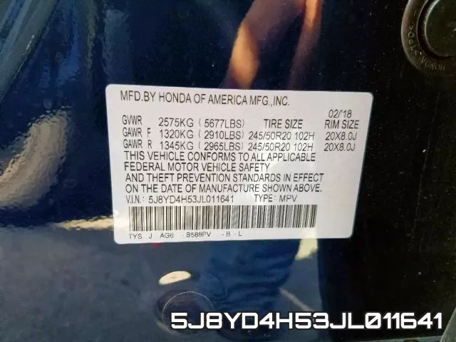 5J8YD4H53JL011641 фото 2
