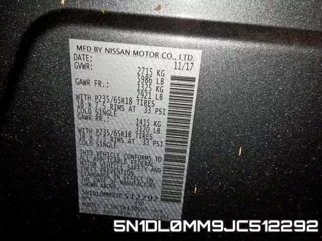 5N1DL0MM9JC512292 фото 2