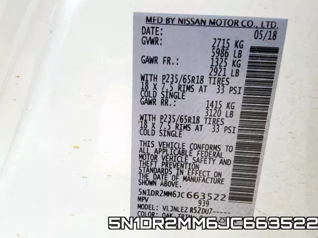 5N1DR2MM6JC663522 фото 2
