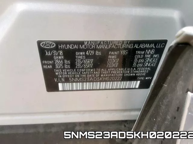 5NMS23AD5KH020222 фото 2