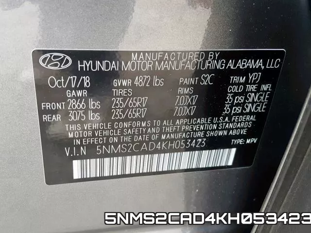 5NMS2CAD4KH053423 фото 2
