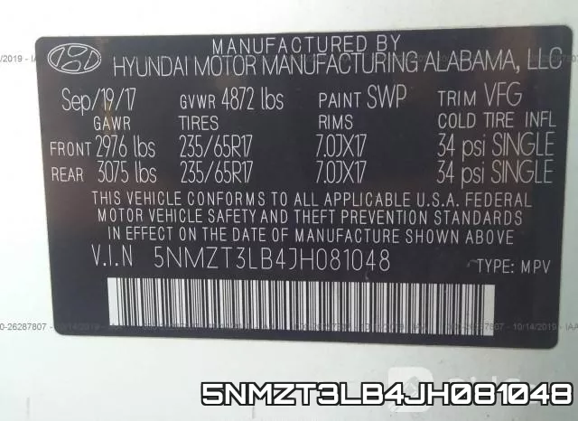 5NMZT3LB4JH081048 фото 10