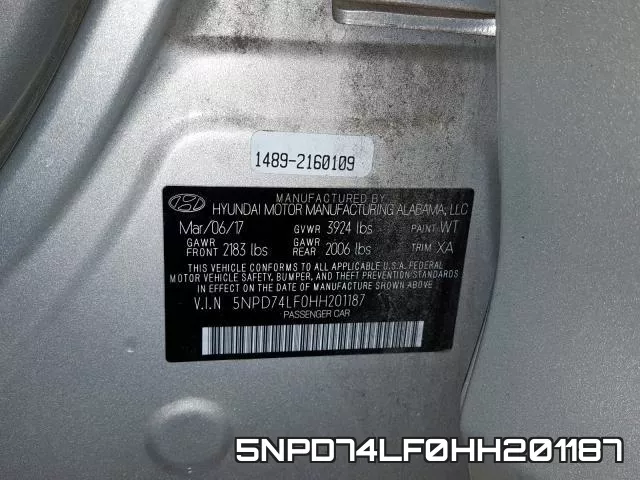 5NPD74LF0HH201187 фото 2