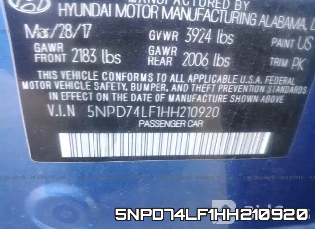 5NPD74LF1HH210920 фото 8
