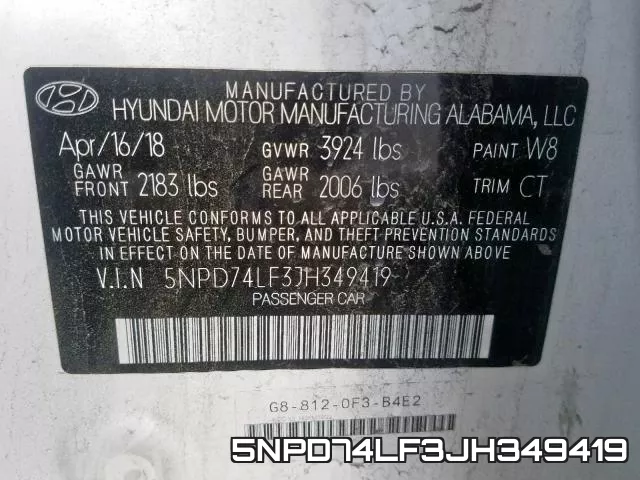 5NPD74LF3JH349419 фото 2