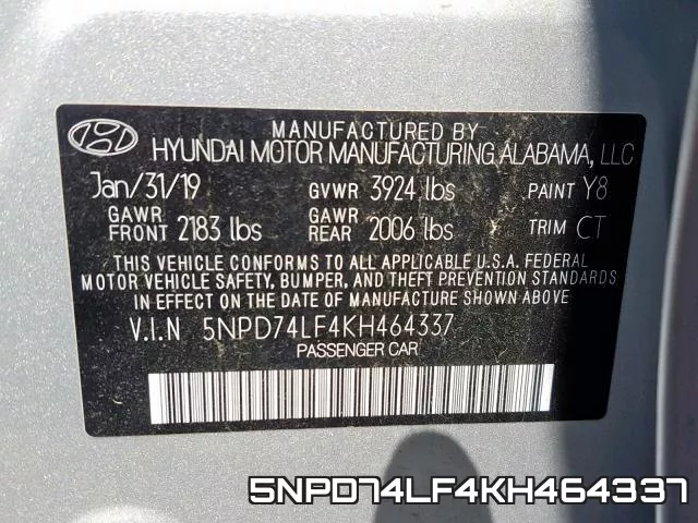 5NPD74LF4KH464337 фото 2