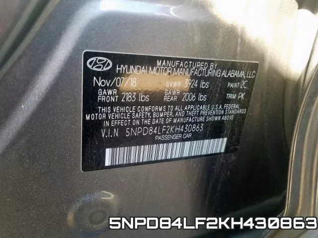 5NPD84LF2KH430863 фото 2