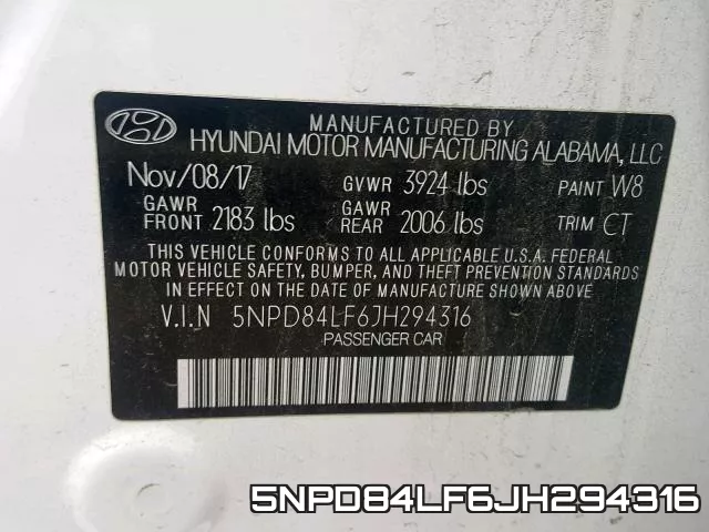 5NPD84LF6JH294316 фото 2