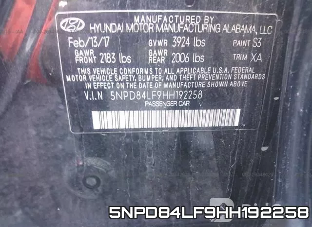 5NPD84LF9HH192258 фото 9