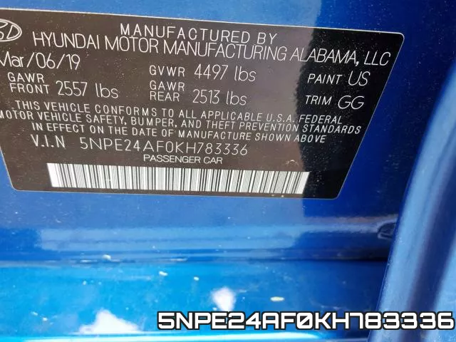 5NPE24AF0KH783336 фото 2