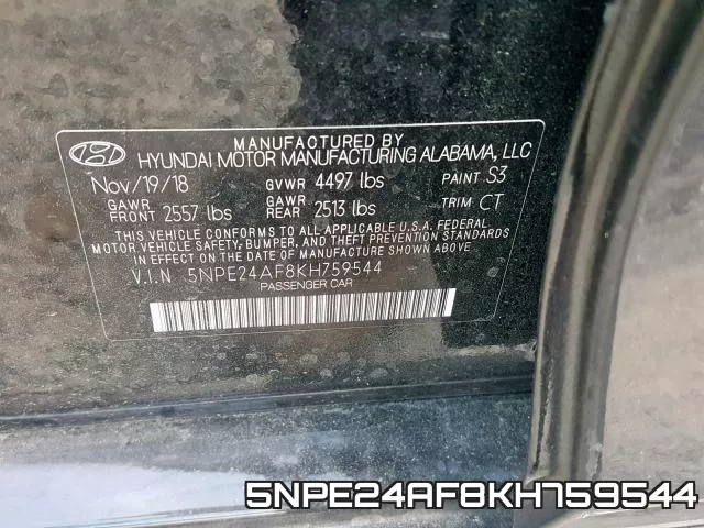 5NPE24AF8KH759544 фото 2