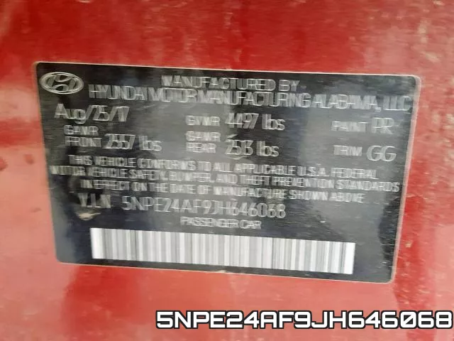 5NPE24AF9JH646068 фото 2