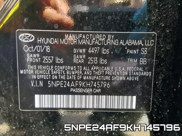 5NPE24AF9KH745796 фото 2