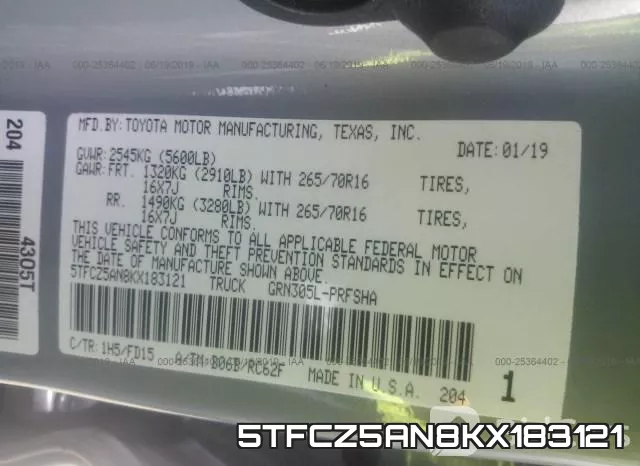 5TFCZ5AN8KX183121 фото 10