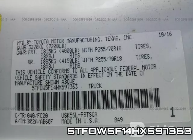 5TFDW5F14HX597363 фото 10