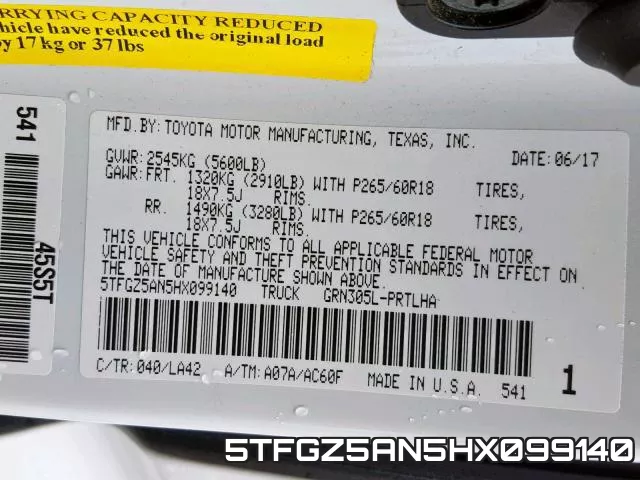 5TFGZ5AN5HX099140 фото 2