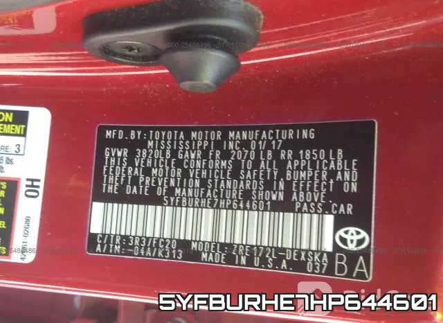 5YFBURHE7HP644601 фото 10