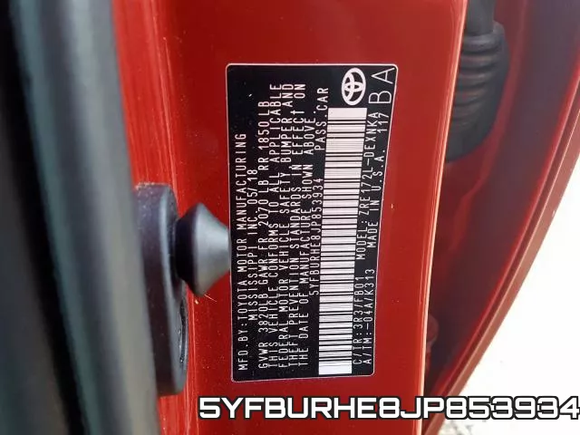 5YFBURHE8JP853934 фото 2