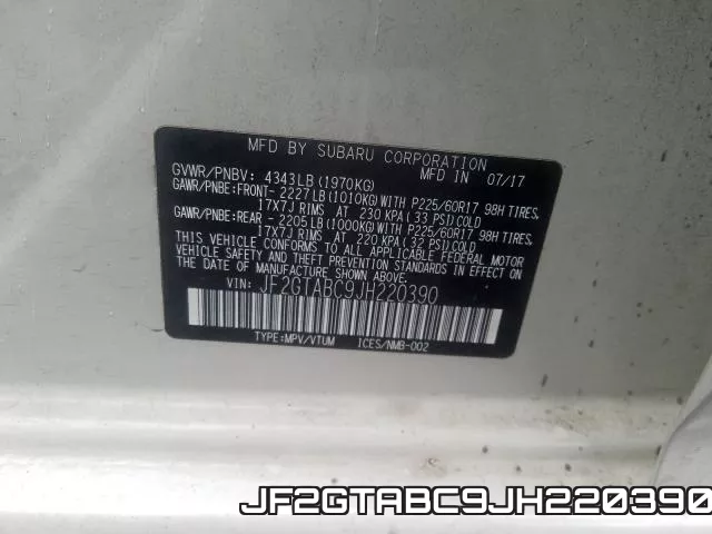 JF2GTABC9JH220390 фото 2