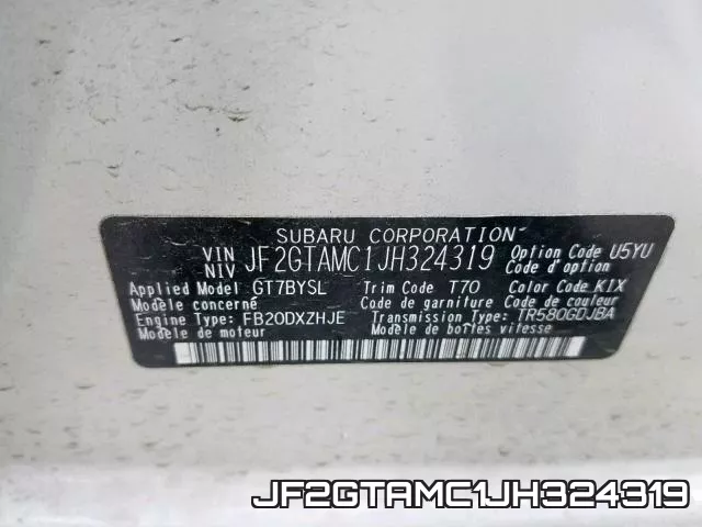 JF2GTAMC1JH324319 фото 2