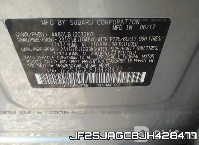 JF2SJAGC8JH428477 фото 10